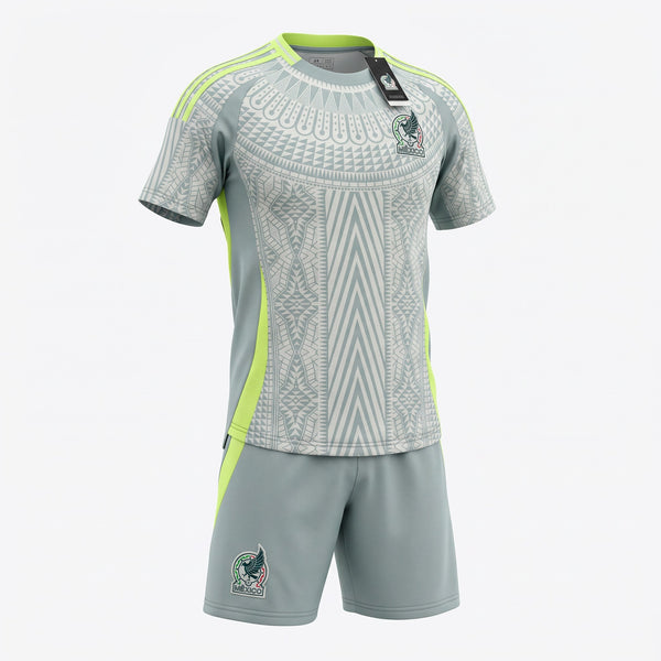 Mexico Kids Soccer Jersey Set – Grey/Green