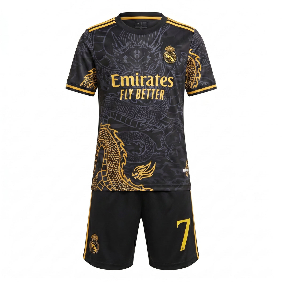 Ronaldo #7 Black Dragon Kids Soccer Jersey Set – Special Edition