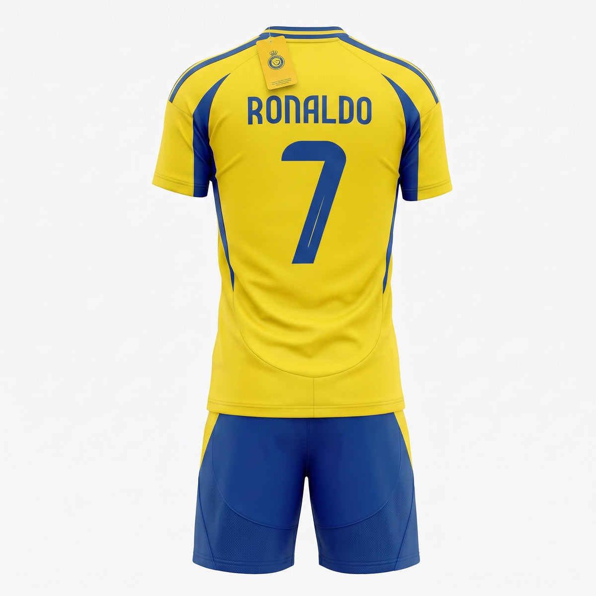 Al Nassr Ronaldo #7 Kids Soccer Jersey Set – Yellow/Blue