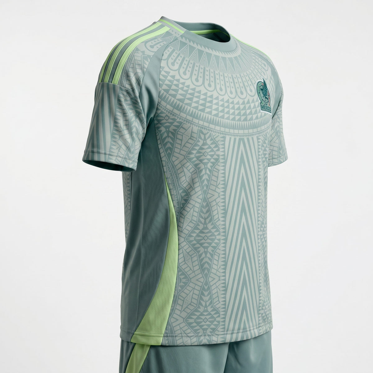 Mexico Kids Soccer Jersey Set – Grey/Green