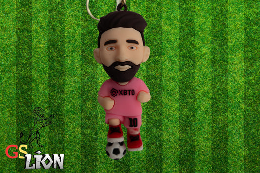 Lionel Messi Keychain Pink